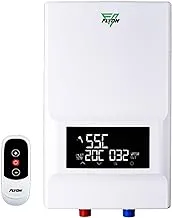 Flyon 13.5KW Premium Instant Water Heater, Gold/White