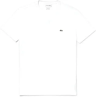 Lacoste Mens V-neck Pima Cotton Jersey T-Shirt,Color:White,Size:L