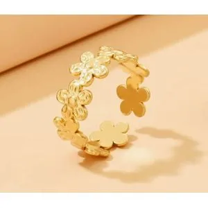 Free Size Gold Plated Stainless Steel Ring