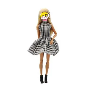 Fashion Clothes For Cute Princess Doll Plaid Skirt Dress