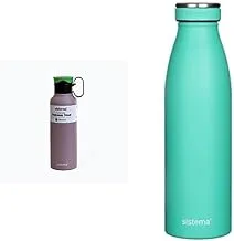 Sistema stainless bottle traverse 600 ml - pink + Sistema stainless bottle hydrate 500 ml - mint