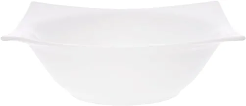 Porland Po-362720 Porcelain Zen Square Bowl 19Cm Suitable For Home And Restaurants With Premium Durable Material - White