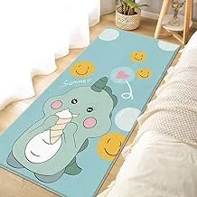 LESTER Eco-friendly easy to clean Bedroom bed side Mat little drgaon design baby blue and yellow 60x160cm