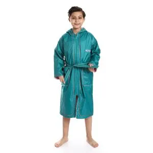 Activ Embroidered Zipper Closure Boys Bathrobe - Teal Green & Pink