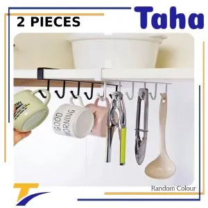 Taha Offer Metal Kitchen Shelf Holder And Organizer  6 Hooks  2 Pieces