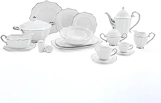 Lotus Porcelain 8012 Fathi Mahmoud Sunrise Platinum Dinner Set 62-Pieces, No-2