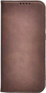 KAU High Quality Leather Flip Cover With Robust Protection Against Drops Impacts For Samsung Galaxy S23 Plus - Brown