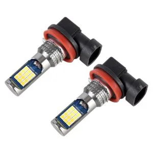 H11 / H8 2 PCS DC12-24V / 8.6W Car Double Colors Fog Lights With 24LEDs SMD-3030 & Constant Current, Bag Packaging(White Light + Gold Light)