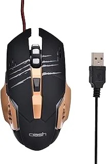 Crash X70 Optical Mouse Ergonomic Design With USB Cable And High Precision For Gaming - Black Gold