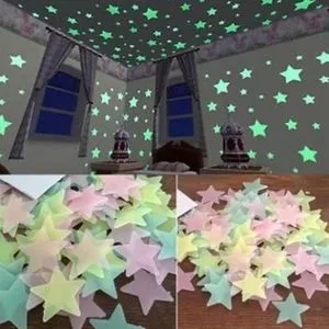 Stars Reflect Light In The Dark Wall Stickers - 100 Pieces