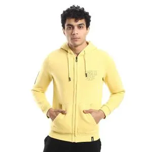 AlNasser Arm Printed Chartreuse Yellow Fleeced Sweatshirt