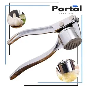 Stainless Steel Garlic Ginger Mincer CrUSher Peeler Squeezer, Silver