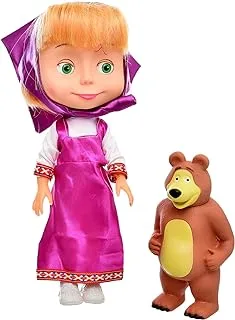 Plastic Fashion Pretty Baby Doll With Moving Eyes And Cute Bear Add More Entertaining For Girls Set Of 2 Pieces - Multi Color