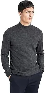 DeFacto mens Slim Fit Half Turtle Neck Long sleeve Basic Pullover Sweater