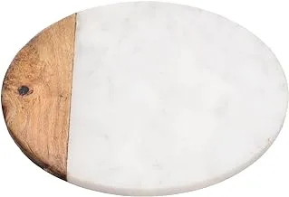 Mio Mazag Mm-090134011936 Wooden Marble Rotating Serving Platter D36Xh14Cm Suitable For Home And Restaurants With Premium Durable Material - Marble