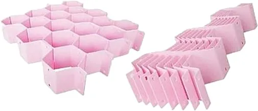 Plastic Drawer Partition Set - Pink, 8 Pieces