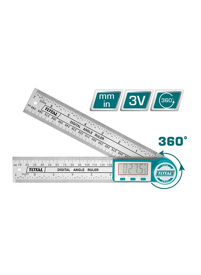 TOTAL Digital Angle Ruler Teal / Grey