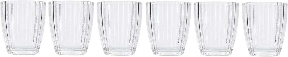 Hec BG-81-6C Acrylic Tumbler 6-Pieces Set, 435 ml capacity, Transparent