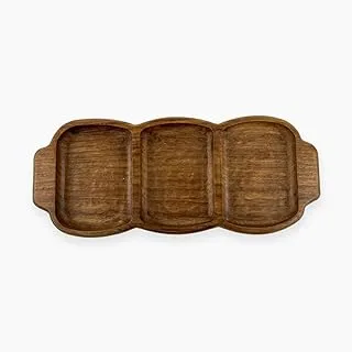 Egyptian Trading Company Wooden Divided Serving Plate, 35 cm x 15 cm Size