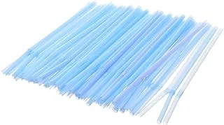 accessories shop Plastic Straw Colorful Juice Containing Flexible Bendable With Simple Design And Practical For Party Set Of 50 Pieces - Blue