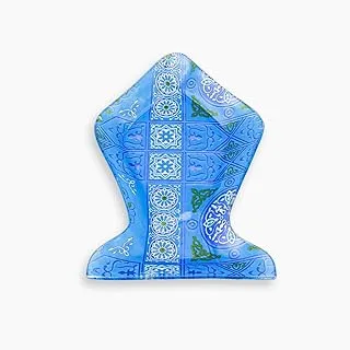 Rosa Glass Lantern Serving Plate, 30 cm x 19 cm Size, Kh.Blue