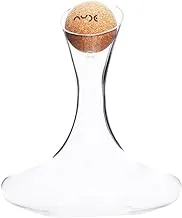 Nude NU-16025 Crystalline Nude Oxygen Decanter with Cork Stopper With 1.75L Capacity Fashionable And Unique Design - Clear