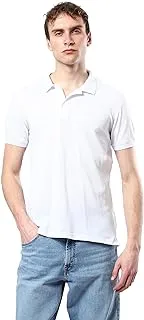 Ravin Regular Fit White Polo Shirt with Buttoned Neck