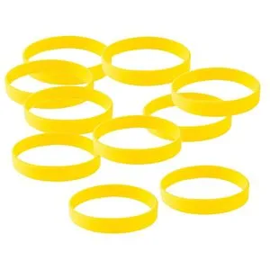 10 Pieces Silicone Bracelet Rubber Bracelet Sports Jewelry Yellow