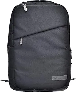 Vcase Fabric Large Classic Backpack Containing Two Main Zipper Pockets With Hidden Side Pockets And Divide Interior Design Practical For Various Laptop Devices - Black