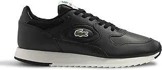 Lacoste Men's Linetrack Leather Sneaker, Black, 43 EU, Black, 43 EU