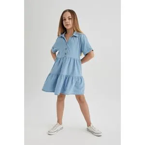 Defacto Girl Short Sleeve Denim Dress.