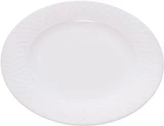 Tunisie Tu-2700128 Set Of 6 Pieces Of Porcelain Grand Siecle Dinner Plate 28Cm Suitable For Home And Restaurants With Premium Durable Material - White