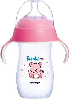 Granzia Bambino Natural Baby Feeding Bottle Rose Color 280 ML With Hand