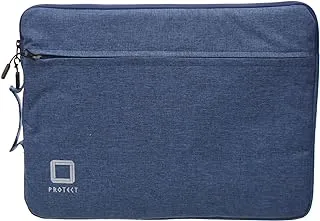 Protect Fabric Elegant Slim Pocket Sleeve Containing Main And Front Zipper Pocket With Simple Design Equipped Strong Handle Compatible With Various Laptops 15.6 Inch - Blue