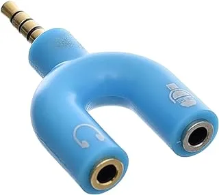 Point Plastic Headphone Splitter Connector Jack One To Two Stereo With High Speed And Practical For Multi Device - Blue