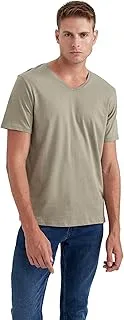 Mens Slim Fit V Neck from DeFacto Basics Short sleeve T-Shirt