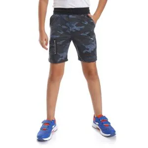 Diadora Printed Cotton Short For Boys - Navy