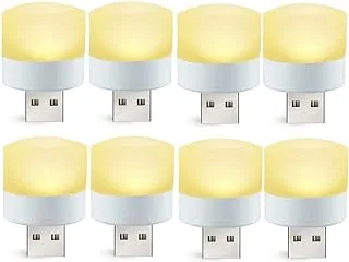 BukNikis Portable USB Lamps, Soft Warm White, USB LED Lights for Home Use, Camping, Car Interior, DC 5V, 1W, 8-Pack