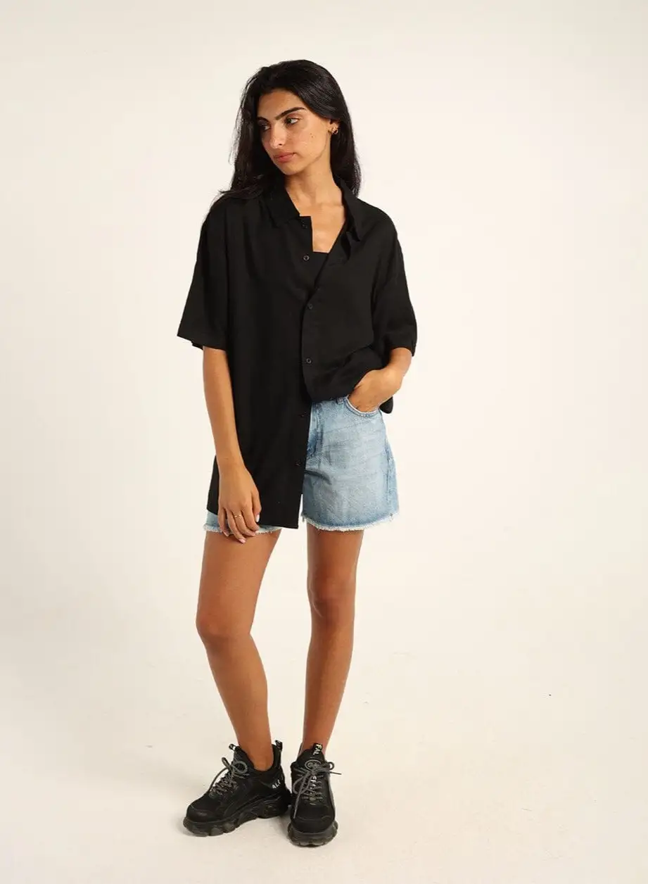 In Your Shoe Black Short Sleeve Shirt