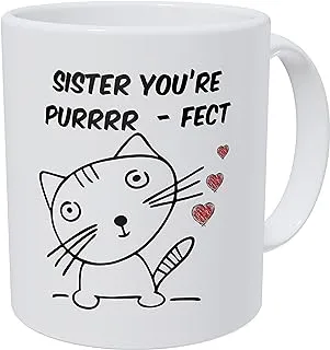 Wampumtuk Cat and Hearts Sister You're Purrrr - FECT 11 Ounces Funny Coffee Mug