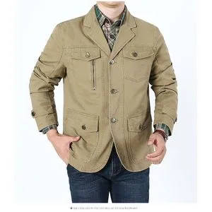 Fashion 2022 Spring Fall Men  B Jacket Autumn Casual Cotton Washed