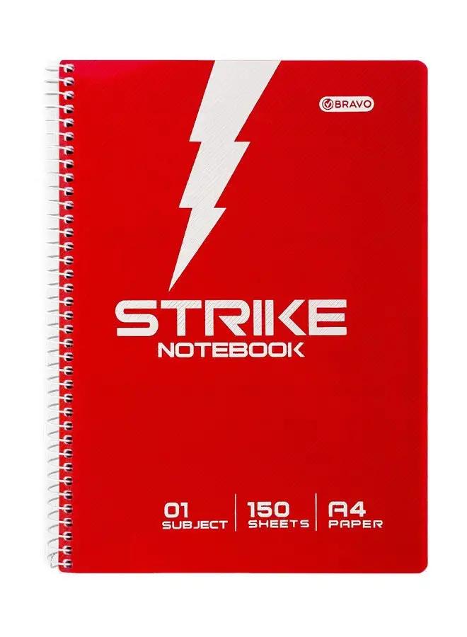 Bravo Bravo Strike Notebook - 150 Sheets - A4 Size - Red