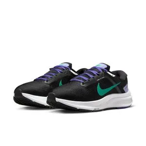 Nike W Air Zoom Structure 24 Laced Shoes - BLACK - GREEN