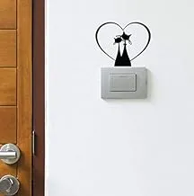 Wall sticker for light switch cat couple and heart