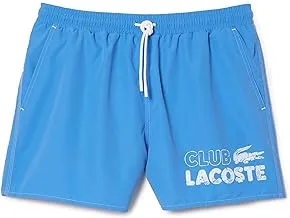 Lacoste Mens Quick Dry Swim Trunks with Integrated Lining,Color Blue,Size S