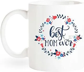 EVAN Coffee Mug -Cup Best Mom Ever Design Ceramic 11Oz Coffee Mug Best Gift for Friends, Brother, Sister, Family for Your Loved onces