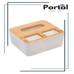 Modern Transparent Rectangular Tissue Dispenser (White Color)