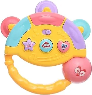 Plastic Flashing Lights Baby Rattle With Four Sound Modes And Volume Control Switch For Kids - Multi Color