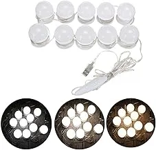 Rubik LED Vanity Mirror Lights, Hollywood Style 12 Dimmable Makeup Mirror Bulbs With 3 Modes 3000K-4000K-6500K Color Temperature and Power Supply Adapter for Home Bedroom Bathroom Dressing Room