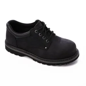 Activ Lace Up Safty Shoes Stitched Pattern - Black